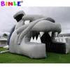 Cute giant outdoor inflatable bulldog tunnel animal mascot head entry channel football helmet tent for sports events
