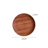 Wooden Tray Beech Home Dishes Dining Plate Walnut Color Party Restaurant Decoration Dessert Plate