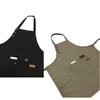 New Fashion Canvas Cotton Apron Coffee e barbeiro que trabalha avental Bib Cooking Kitchen Avents for Woman Man Apron 201007