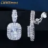 CWWZircons Non Pierced Ear Gorgeous Top Cubic Zirconia Crystal Women Party Clip på långa örhängen utan piercing CZ586 211216