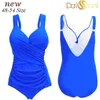 Women Push up Swimwear Swimsuit Plus Larges Big Size Solid Black Blue Red Bathing Swimming Suits Beachwear Wear 210630