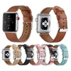 جلد طبيعي ووتش حزام الأعمال الرياضة watchband طبقة أعلى خمر للجنسين المشبك المعدني لتفاح iwatch سلسلة 6 SE 5 4 3 2 1 44 ملليمتر 40 ملليمتر 42 ملليمتر 38 ملليمتر