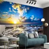 3d wallcovering tapet vacker solnedgång glöd vid havet landskap vardagsrum sovrum hem dekor målning väggmålning bakgrundsbilder