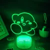 Nachtverlichting Game Kirbys 3D LED RGB Licht Kleurrijke Verjaardagscadeau voor Vriend Kinderen Kinderen Lava Lamp Bed Gaming Room Decoratio