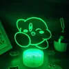 Jeu de lumières nocturnes kirbys 3d LED RGB LUMIÈRE COLORFURE ANNIVERSAIRE CADEAU D'AMILES ENFANTS LAVA LAMP LED LAMBRE SALLE DÉCORATIO272Q