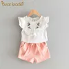 Bear Leader Girls Clothing Sets Summer Kids Bow-knot T-shirt and Pants 2Pcs Outfits Girl Cute Clothes Children Suits 210708