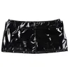 Iiniim womens wetlook 스커트 벨트 루프가있는 미니 스커트 짧은 미니 스커트 이브닝 파티 섹시한 의상 clubwear skirts for ladies 210309