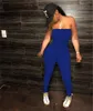 Plus Größe 2XL Sommer Frauen trägerlose Overalls Mode ärmellose Strampler Sommer Leggings sexy dünne Bodys einfarbige Overalls 4490