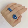 2021 새로운 트렌디 한 다채로운 물방울 기름 기하학 반지 여성용 파티 쥬얼리 매력 반지를위한 손으로 그린 ​​불규칙한 오픈 링 선물