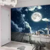 ロマンチックな3D風景の壁紙美しい宇宙惑星壁画リビングルーム寝室の家の絵の壁紙