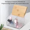 Acrylic Makeup Organizer Cosmetic Holder Tools Storage Pearls Box Brush Accessory With Bamboo Lid