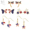 ZS 1 paire le modèle de drapeau américain boucle d'oreille papillon coeur étoile forme crochet oreille goujons oreille hélice cartilage piercing boucles d'oreilles Q0709