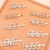 Design 15 stijlen Silver Jewelry Gold Letter Word Rhinestone Crystal Hairpin Hair Accessories Hoofdband Clip Headwar9012368