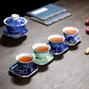 4 pcs/set Jingdezhen Retro Handmade Ceramic teacup Hand Painted Boutique tea bowl Chinese porcelain Tea set Drinkware Supplies