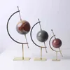 Crystal Ball Metal Base Globe Shape Gold Fashion Stand Dekorativa Fixed Agate 211108