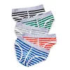 4PCS Sexy Mäns Briefs Stripe Thongs Bomull Låg midja Underbyxor Man Underkläder Män Underkläder Bekväm Femme Mens Byxor YJ004 H1214