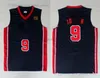 1992 Drużyny koszulki do koszykówki 6 Patrick 8 Scottie Ewing Pippen 10 Clyde 14 Charles Drexler Barkley 15 Johnson Jersey zszyte niebieskie białe szorty