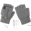 Cinq doigts gants chauffants électriques hiver Li-ion batterie extérieure en cuir rechargeable