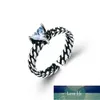 925 Sterling Silber Dreieck Kristall Zirkon Twist Kette Thai Silber Ringe Offene Verstellbare Ringe Für Frauen Männer S-R69