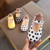 아이들 소녀 신발 봄 여름 귀여운 공주 폴카 도트 신발 소프트 유일한 어린이 아기 소녀 신발 소녀 Zapatos 210713