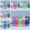 5 Color 16oz Plastic Kids Water Bottles With Duck Billed Straw Mouth 500ml Leakproof Student Bottles PP Portable Child Sport Kettle RRA4120