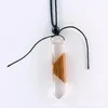 Pendant Necklaces Fashion Resin And Wood Necklace Cylindrical Charm Black Polyester Chain Jewelry Gift Men Women