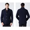 Trench-coat plus épais pour hommes, manteau d'hiver Long en laine pour hommes, vestes décontractée coupe cintrée, caban à Double col, pardessus en laine