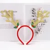 Christmas Decorations Snowflake Elk Antlers Headbands For Home Noel Party Ornaments 2022 Year Hair Accessories