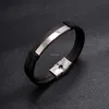 Stainless Steel Blank Glaze Buckle Bracelet Black Brown Men Leather Bracelets Wristband Bangle Cuff Fashion Jewelry Will and Sandy