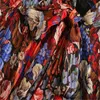 Za mulheres pregas vintage impressão mini vestido 2020 feminino elegante manga comprida fio metálico vestidos de festa floral arco forrado vestidos x0521