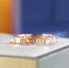 Brand New Simple Fashion Jewelry 925 Sterling SilverRose Gold Fill Honeycomb Ring Brand New Eternity Women Wedding Band Ring For 6135033