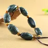 Natural hetian raw black green jade bracelet jade beads bangle 100% real jade jewelry bracelets jadeite for women men gift.