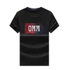 Винтажные буквы Rhinestone T Рубашки для мужчин Мода с коротким рукавом Homme Men Tees Business Mens дизайнер футболки