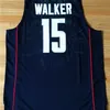 Nikivip Kemba Walker Jersey # 15 UCONN Huskies Maglia da basket calda cucita S-XXL Blu navy Bianco Vintage