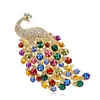 Fashion Rhinestone Peacock Bird Brooches Women Beauty Animal Weddings Party Office Brooch Pins Gifts