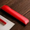 أسود أحمر بو الجلود أكياس قلم رصاص حبر جاف القلم حالة قطعة واحدة حامل الحقيبة للمدرسة مكتب
