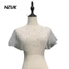 Wraps Jacken Nzuk Pearls Tüll Hochzeit Wrap Kurze Prom Party Tuch Cape Lace Bridal Chale de Fiesta Para Boda Elegante Jacke