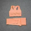 Seamless Fitness Yoga Sports Bra Pants Set Small Dot I-Shaped Vest Yoga kostym