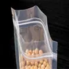 Herbruikbare stand-up tas transparant plastic rits pouch luchtdicht voedsel opslag geurbestendige tassen voor koffie thee snack retail pakket