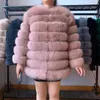 Women's Fur Women's & Faux 70cm Detachable 4in1 Multicolor Coat Real Vest