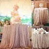 Partijdecoratie Sparkly Tafelkleden Glitter Sequin Tafelkleed Rose Gold Table Cloth bruiloft banket huis accessoires