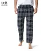 Pantalones de hombre algodón suave franela cuadros moda tendencia Casual pijama Yoga hogar