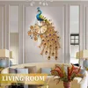 93x60cm孔雀石英壁時計ヨーロッパのモダンなシンプルな人格創造的なリビングルームの装飾ベッドルームの静かな壁の時計211110