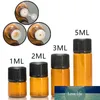 100 pièces 3 ml/5 ml verre ambre petites bouteilles d'aromathérapie d'huile essentielle échantillons bruns flacons d'essai voyage conteneurs rechargeables