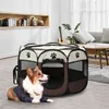 Portable Pet Cage Folding Tent Outdoor Dog House Octagon For Cat Indoor Playpen Puppy Cats Kennel Easy 210924