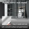 Muurstickers 50 * 200 cm spiegel sticker vierkante zelfklevende acryltegels voor slaapkamer badkamer home decor muurschildering