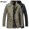 Classique Long Hommes Trench-Coat Pour L'été Mince Mâle Casual Kaki Zipper Coupe-Vent Streetwear Survêtement Baggy Varsity Veste 211013