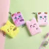 NEWCute Cat Plush Notebook For Girls Party Favor Kawaii Pendant Keychain Furry Cats Notebook Daily Planner Journal Book Note Pad RRF12438