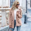 Höst Vinter Teddy Coat Kvinnor Faux Fur Coat Kvinnlig Oversized Teddy Jacket Ladies OuterWear Overroat Tjocka Vaw Plush Coats 211007