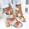 Pointed Fish Mouth Sandals Latest Summer Wedge 7CM Heel Hot Sale Woman Hemp Lace Up Women Platform Sandals